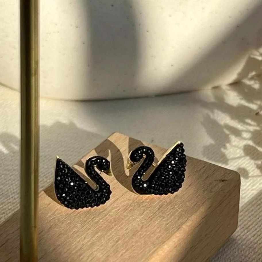 Black Swan Crystal Earrings