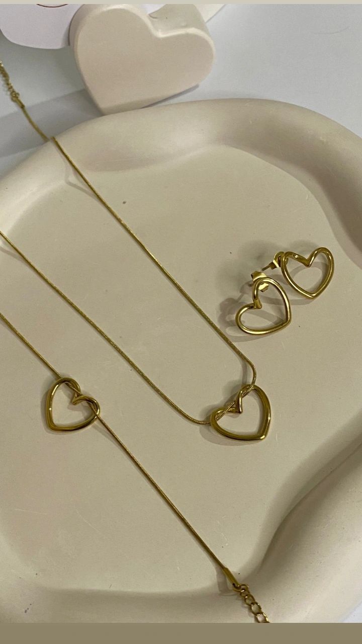 Angle Heart Jewellery Set (Gold)
