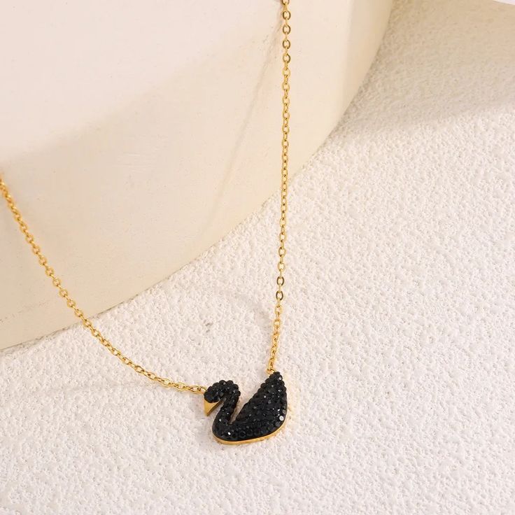 Black Swan Pendant Necklace