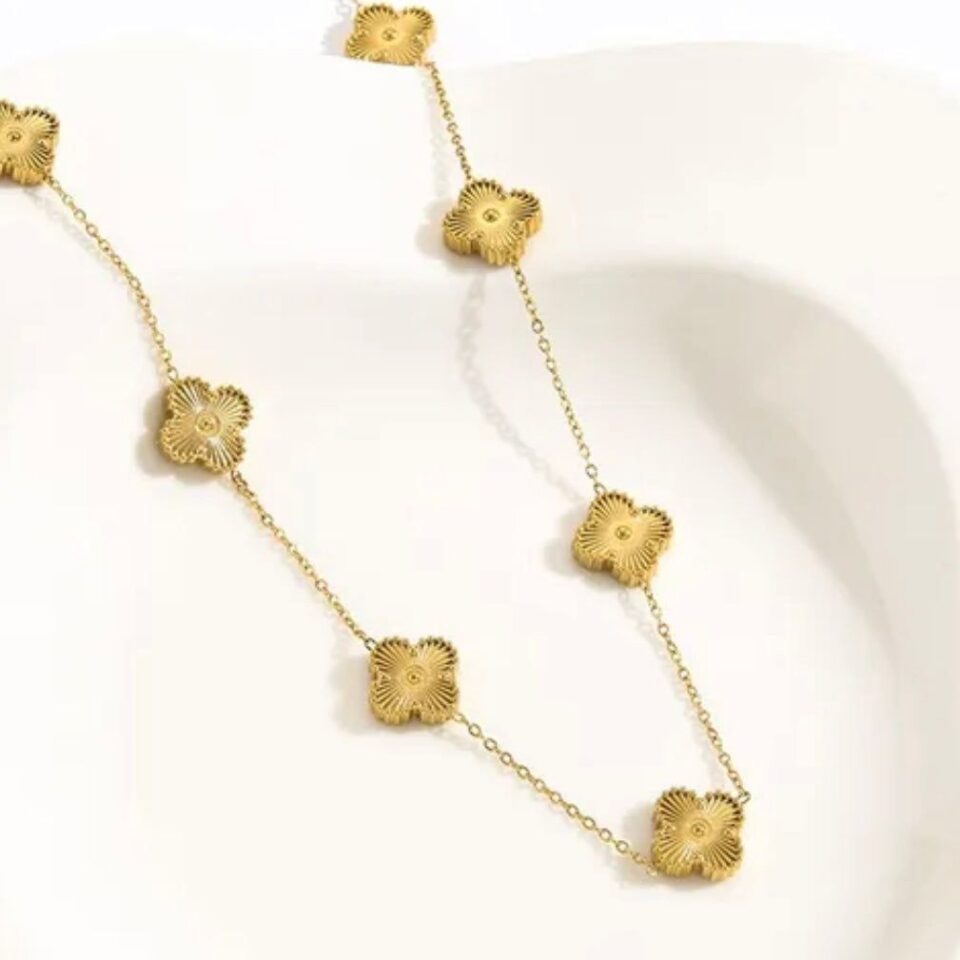 Golden Clover Charm Necklace